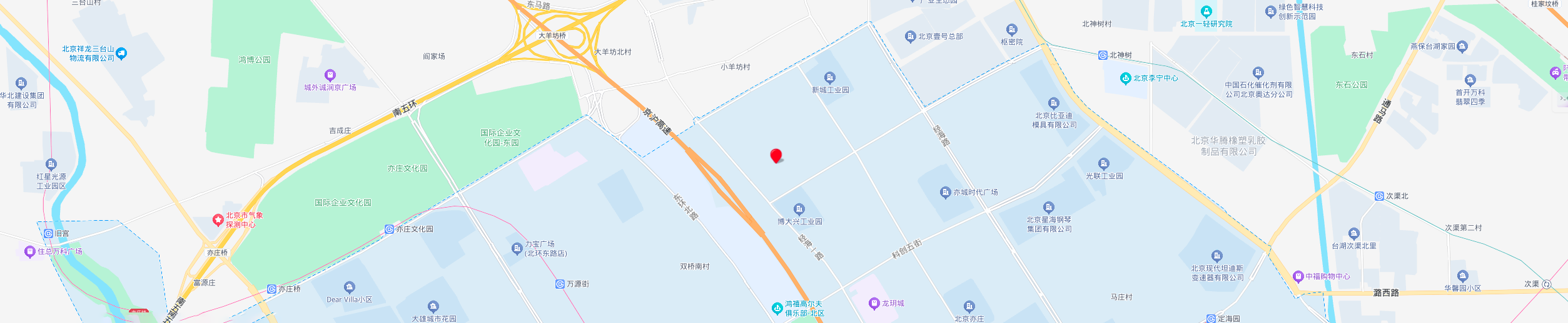 公司所在北京亦庄区域位置示意图